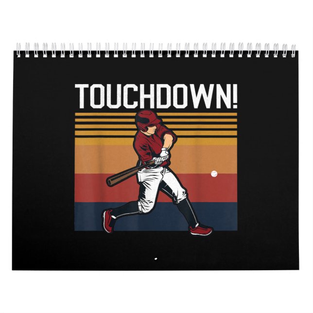 Funny Baseball Football Touchdown Sports Humor Calendar (Cover)