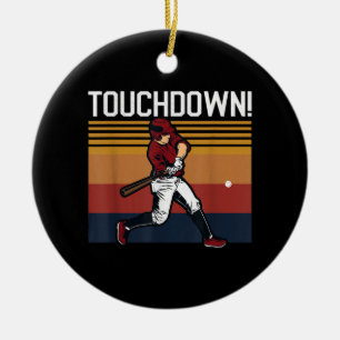 Funny Baseball Football Touchdown Sports Humor Ceramic Ornament