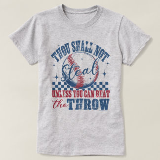 Funny Baseball Graphic Tee - Thou Shall Not Steal