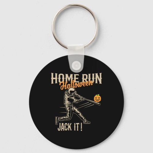 Funny Baseball Halloween Vintage Baseball Design Keychain