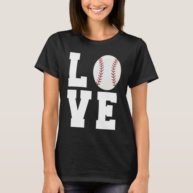 Funny Baseball Love Mom Dad Coach Player Athlete S T-Shirt (Front)