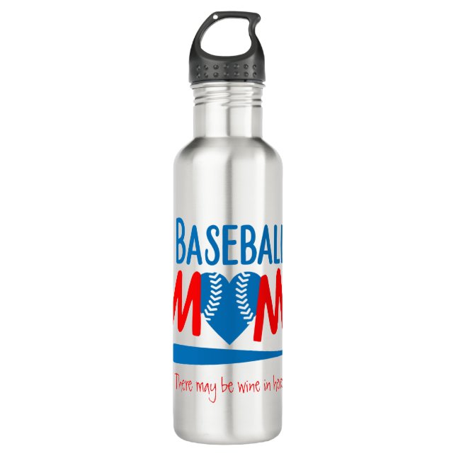 Funny Baseball Mom   Stainless Steel Water Bottle (Front)