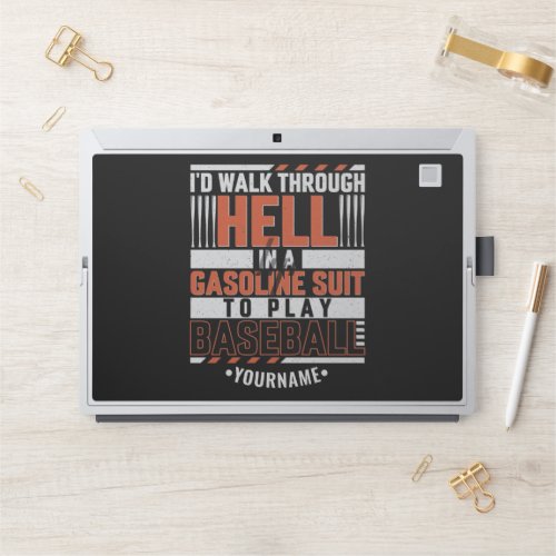 Funny Baseball Player Id Walk Through Hell HP Laptop Skin