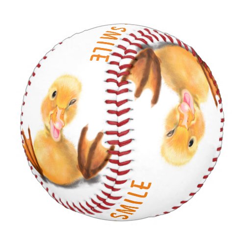 Funny Baseball Playful Duck _ Smile _ Custom Text