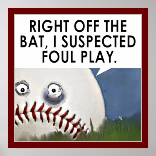 Funny Baseball Poster