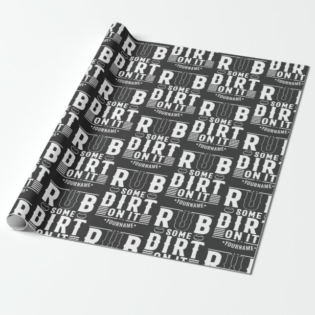 Funny Baseball Rub Some Dirt On It Wrapping Paper (Unrolled)