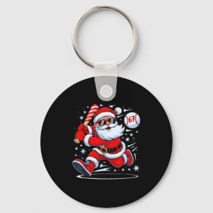 Funny Baseball Santa 67 Christmas Xmas Pajamas Boy Keychain