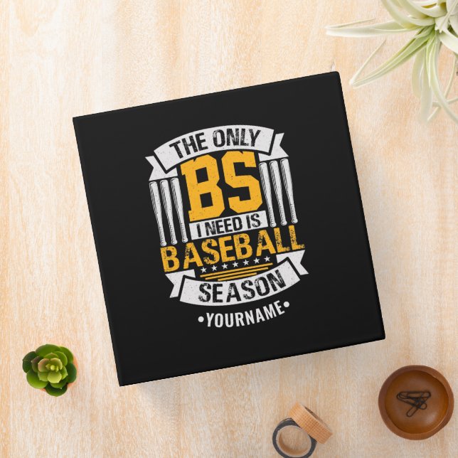 Funny Baseball Sarcasm 3 Ring Binder (In Situ)