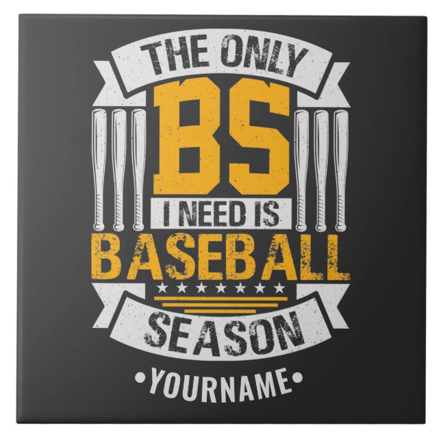 Funny Baseball Sarcasm Ceramic Tile (Front)