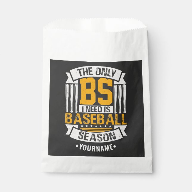 Funny Baseball Sarcasm Favor Bag (Front)