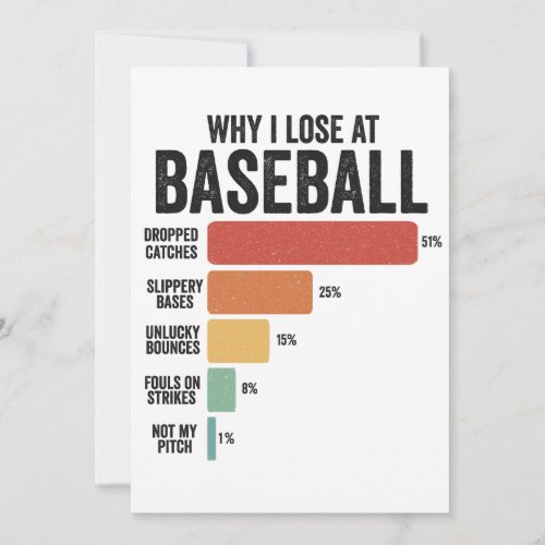 Funny Baseball Sport Why I Lose At Baseball Retro  Thank You Card