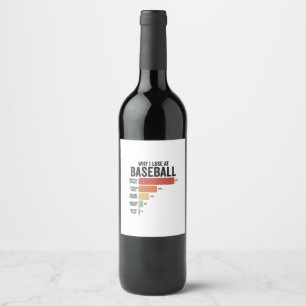 Funny Baseball Sport Why I Lose At Baseball Retro  Wine Label
