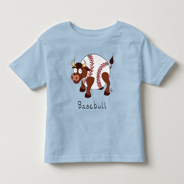 Funny Baseball sports Kids Cartoon Animal Toddler T-shirt (Front)