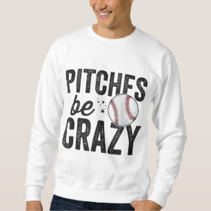 Funny Baseball Tee Pitches Be Crazy Adult Mom Moth