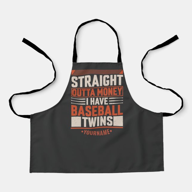Funny Baseball Twin Parent Gift Apron (Front)