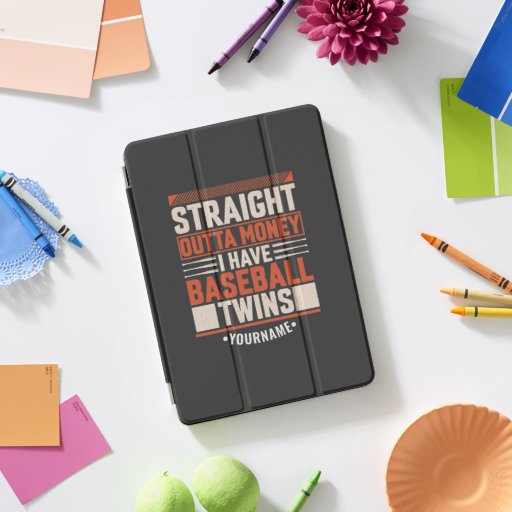 Funny Baseball Twin Parent Gift iPad Pro Cover