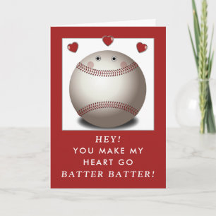 Funny Baseball Valentine Holiday Card