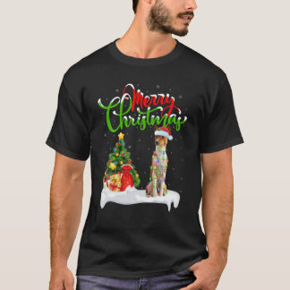 Funny Basenji Dog Lover Xmas Lighting Basenji Chri T-Shirt