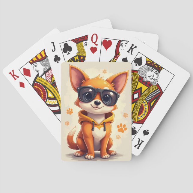 Funny Basenji Kawaii Dog Poker Cards (Back)
