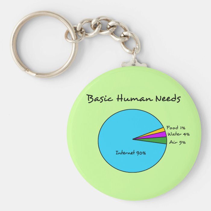 Funny Basic Human Needs (90% Internet) Keychains