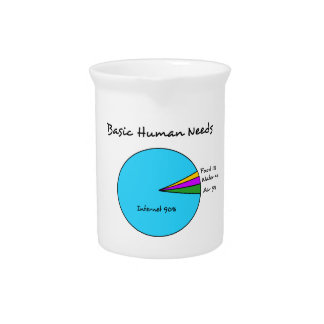 Funny Basic Human Needs for computer enthusiasts Pitcher