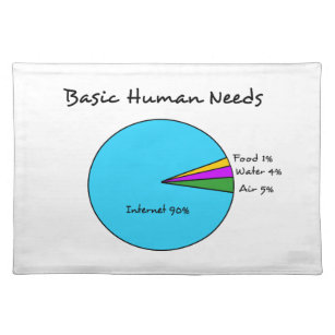 Funny Basic Human Needs for computer enthusiasts Placemat