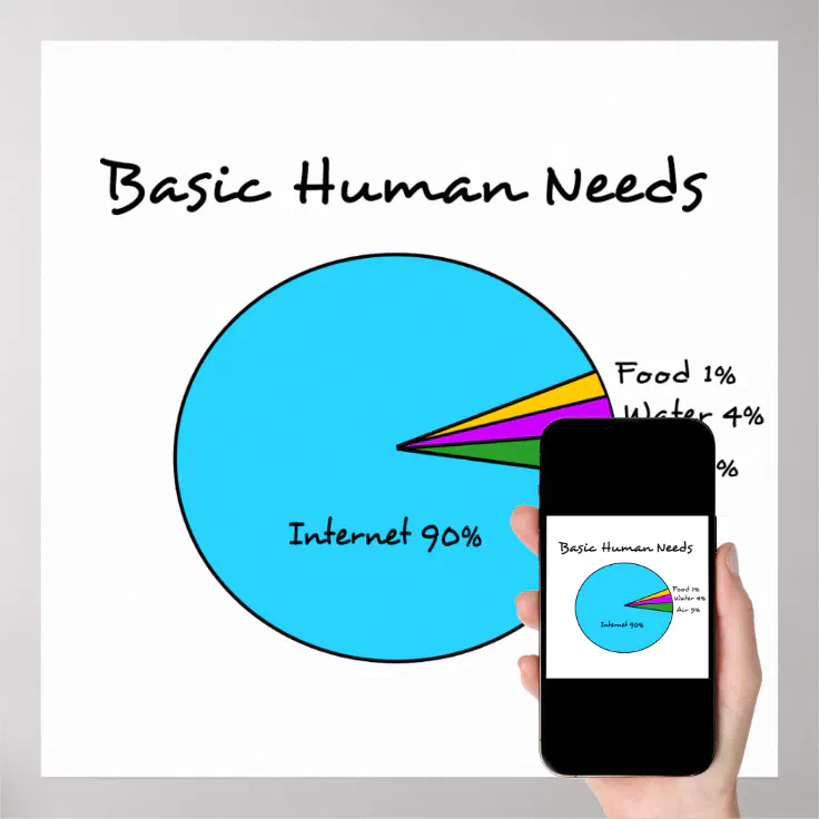 Funny Basic Human Needs for computer enthusiasts Poster | Zazzle