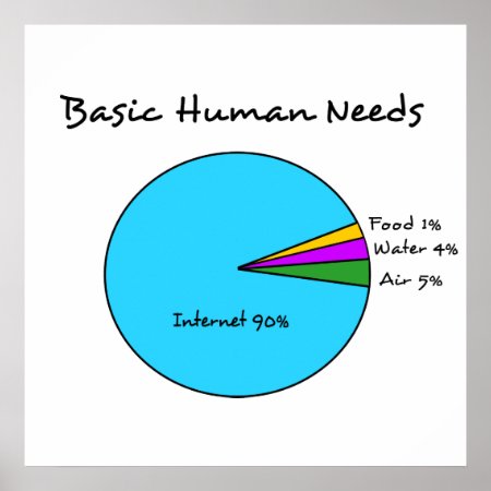 Funny Basic Human Needs For Computer Enthusiasts Poster