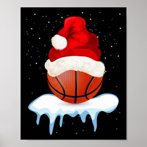 Funny Basketball Ball Christmas Design  Poster