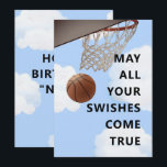 Funny Basketball Birthday Card<br><div class="desc">Personalized basketball birthday card for bball player,  coach or team sports fan. Edit text to add name.</div>
