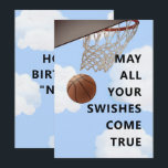 Funny Basketball Birthday Card<br><div class="desc">Personalized basketball birthday card for bball player,  coach or team sports fan. Edit text to add name.</div>