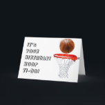 Funny Basketball Birthday Card<br><div class="desc">Funny basketball birthday cards for basketball player,  team coach or MVP legend. To personalize edit text to add name.</div>