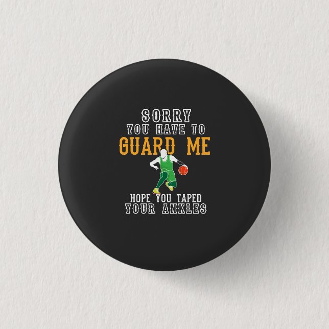 Funny Basketball Button (Front)