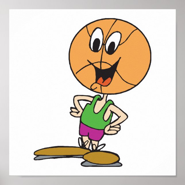 funny basketball character poster (Front)