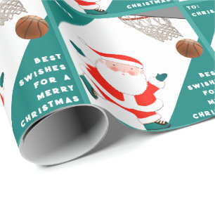Funny Basketball Christmas Gift Wrapping Paper