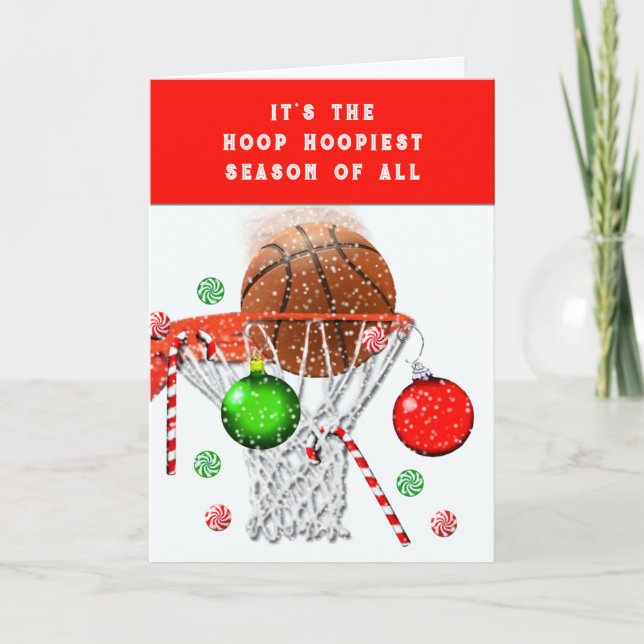 Funny Basketball Christmas Holiday Card (Front)