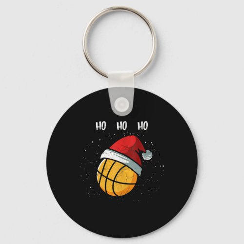 Funny Basketball Christmas Santa Hat Basketball Pl Keychain