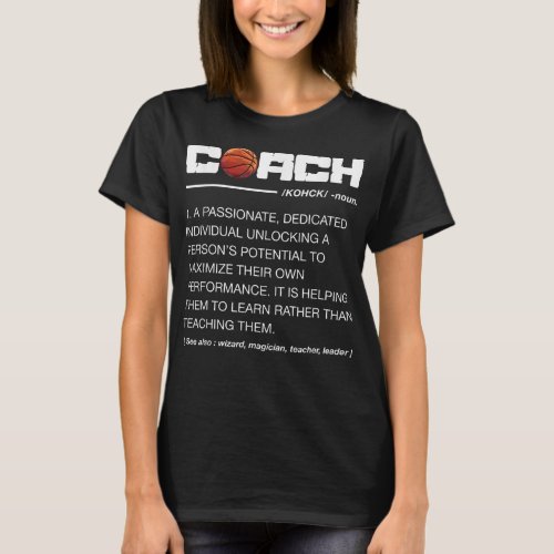 Funny Basketball Coach Definition Coaching  T_Shirt