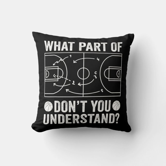 Funny Basketball Coach Player For Men Women Game Throw Pillow (Front)