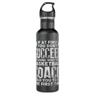 Funny Basketball Coaching Art For Men Women Basket Stainless Steel Water Bottle