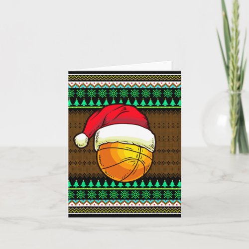 Funny Basketball For Men Boys Design Ugly Christma Card