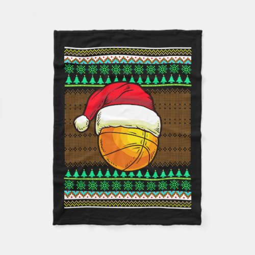 Funny Basketball For Men Boys Design Ugly Christma Fleece Blanket