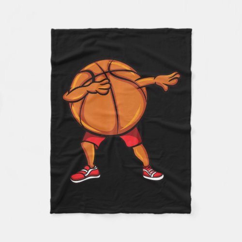 Funny Basketball Gift For Kids Cool Dabbing Basket Fleece Blanket