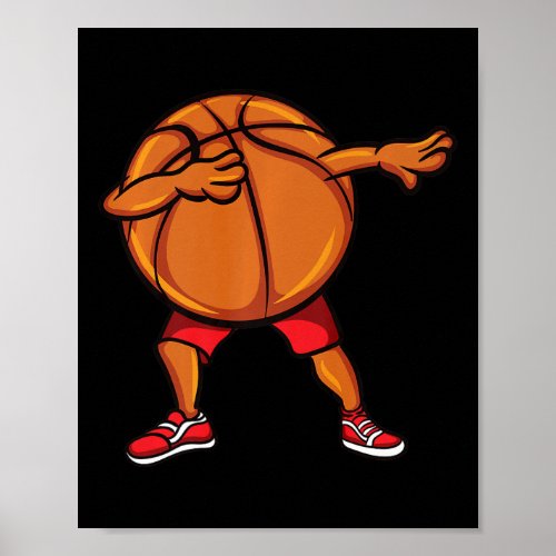 Funny Basketball Gift For Kids Cool Dabbing Basket Poster