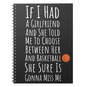 Funny Basketball Gift For Teenage Boys Player Team Notebook