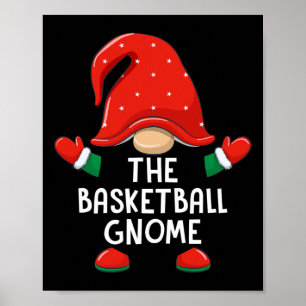 Funny Basketball Gnome Christmas Matching Family B Poster