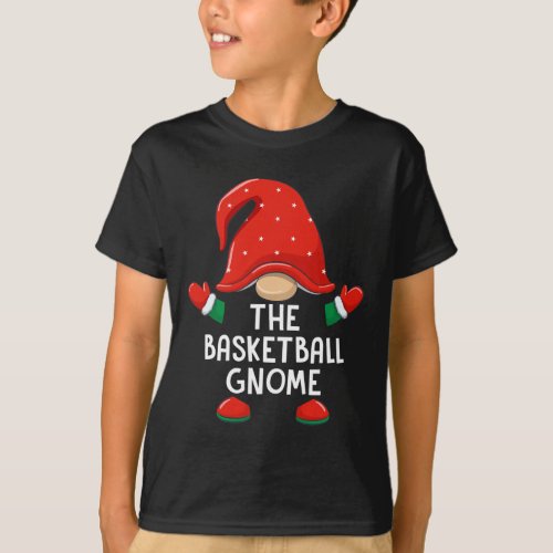 Funny Basketball Gnome Christmas Matching Family B T_Shirt