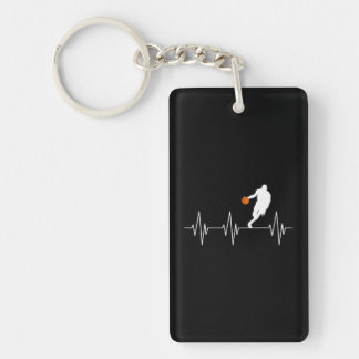 Funny Basketball Heartbeat Lover Basketball Fan Keychain