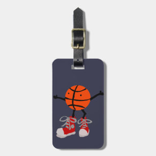 Funny Basketball in Red High Tops Cartoon Luggage Tag
