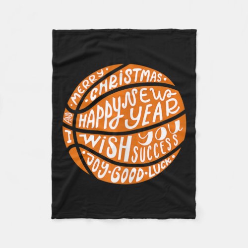 Funny Basketball Merry Christmas Happy New Year Ta Fleece Blanket